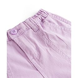 Babyhug Twill Woven Full Length Solid Colour Trousers With Stretch - Yellow