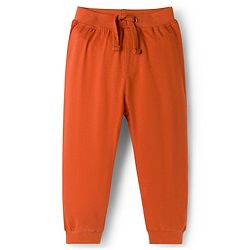 Babyhug Cotton Jersey Knit Full Length Solid Colour Lounge Pant Pack Of 3 - Green Cream & Rust Orange