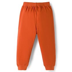 Babyhug Cotton Jersey Knit Full Length Solid Colour Lounge Pant Pack Of 3 - Green Cream & Rust Orange