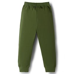 Babyhug Cotton Jersey Knit Full Length Solid Colour Lounge Pant Pack Of 3 - Green Cream & Rust Orange