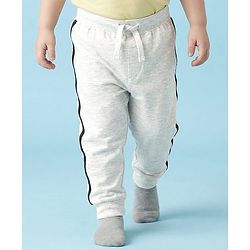 Babyhug Cotton Jersey Knit Full Length Solid Color Lounge Pants with Tape Detailing Pack of 3 - Multicolor