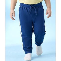Babyhug Cotton Jersey Knit Full Length Solid Color Lounge Pants with Tape Detailing Pack of 3 - Multicolor