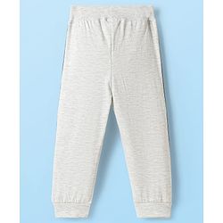 Babyhug Cotton Jersey Knit Full Length Solid Color Lounge Pants with Tape Detailing Pack of 3 - Multicolor