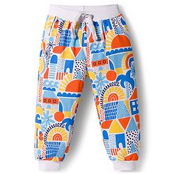 Babyhug Cotton Knit Full Length Lounge Pants with Beach Theme Print Pack of 3 - Multicolor