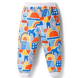Babyhug Cotton Knit Full Length Lounge Pants with Beach Theme Print Pack of 3 - Multicolor