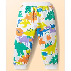 Babyhug Cotton Jersey Knit Full Length Dino Printed Lounge Pant Pack Of 3 - Multi Color