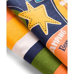 Babyhug Cotton Jersey Knit Full Length Striped & Teddy Bear Printed Lounge Pants Pack of 2 - Multicolor