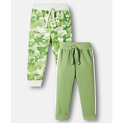 Babyhug Cotton Jersey Knit Full Length Camouflage Printed Lounge Pants Pack Of 2 - Multicolour