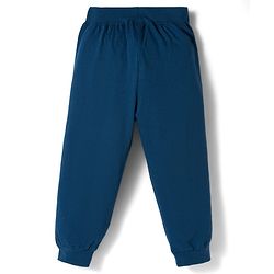 Babyhug Cotton Knit Full Length Text Printed Lounge Pants With Patch Pack Of 2 - Multicolour