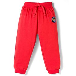 Babyhug Cotton Knit Full Length Text Printed Lounge Pants With Patch Pack Of 2 - Multicolour