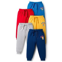 Babyhug Cotton Jersey Knit Full Length Animal Printed Lounge Pants Pack of 5 - Multicolor