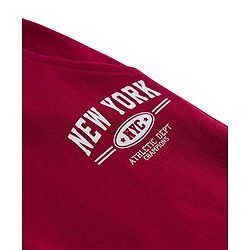 Babyhug Cotton Knit Full Length Lounge Pant With New York Print - Dark Red