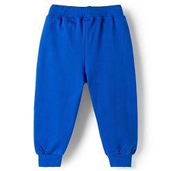 Babyhug Looper Knit Full Length Lounge Pant With Text Print - Blue