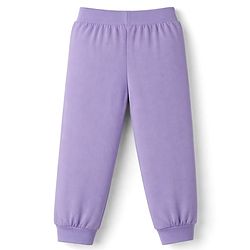 Babyhug Cotton Jersey Knit Full Length Lounge Pants With Rainbow Patch & Bow Applique Pack of 3 - Light Green Pink & Purple