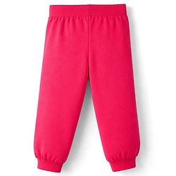 Babyhug Cotton Jersey Knit Full Length Lounge Pants With Text Patch & Bow Applique Pack of 3 - Navy Blue Light & Dark Pink