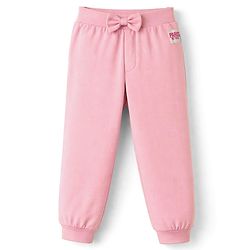 Babyhug Cotton Jersey Knit Full Length Lounge Pants With Text Patch & Bow Applique Pack of 3 - Navy Blue Light & Dark Pink