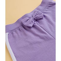 Babyhug Cotton Jersey Knit Full Length Solid Lounge Pants With Bow Applique Pack of 3 - Multicolor