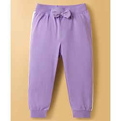 Babyhug Cotton Jersey Knit Full Length Solid Lounge Pants With Bow Applique Pack of 3 - Multicolor