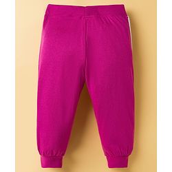 Babyhug Cotton Jersey Knit Full Length Solid Lounge Pants With Bow Applique Pack of 3 - Multicolor
