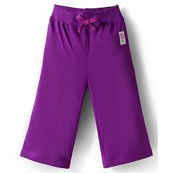 Babyhug Cotton Knit Full Length  Lounge Pant with Floral Print Pack of 3 - Pink & Purple