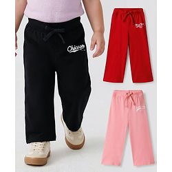 Babyhug Single Jersey Knit Full Length Lounge Pants with City Print Pack of 3 - Multicolor