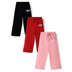 Babyhug Single Jersey Knit Full Length Lounge Pants with City Print Pack of 3 - Multicolor