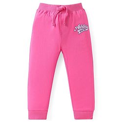 Babyhug Cotton Jersey Knit Full Length Lounge Pants with Text Print Pack of 3 - Orange Green & Pink