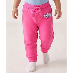 Babyhug Cotton Jersey Knit Full Length Lounge Pants with Text Print Pack of 3 - Orange Green & Pink