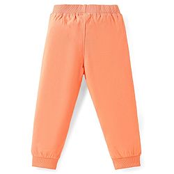 Babyhug Cotton Jersey Knit Full Length Lounge Pants with Text Print Pack of 3 - Orange Green & Pink