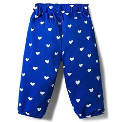 Babyhug Cotton Jersey Knit Full Length Hearts Printed Lounge Pants With Bow Pack Of 3 - Multicolour