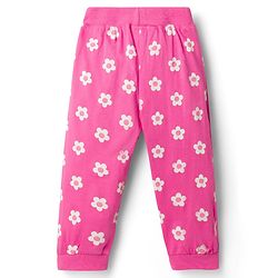 Babyhug Single Jersey Knit Full Length Lounge Pants with Floral & Polka Dot Print Bow Applique Pack of 3 - Multicolor