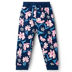 Babyhug Single Jersey Knit Full Length Lounge Pants with Floral & Polka Dot Print Bow Applique Pack of 3 - Multicolor