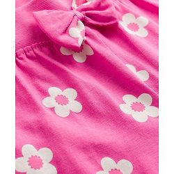 Babyhug Single Jersey Knit Full Length Lounge Pants with Floral & Polka Dot Print Bow Applique Pack of 3 - Multicolor