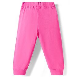 Babyhug Cotton Jersey Knit Full Length Lounge Pants With Floral & Hearts Print With Bow Applique Pack Of 3 - Multicolour