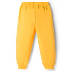 Babyhug Cotton Knit Full Length Lounge Pants with Tropical Theme Print & Bow Applique Pack of 3 - Yellow Pink & Navy Blue