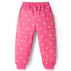 Babyhug Cotton Knit Full Length Lounge Pants with Tropical Theme Print & Bow Applique Pack of 3 - Yellow Pink & Navy Blue