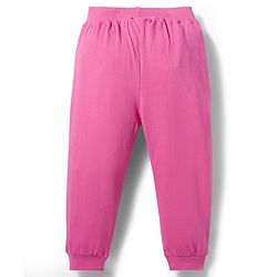 Babyhug Cotton Knit Full Length Lounge Pant With Floral Print Pack Of 2 - Pink & Yellow