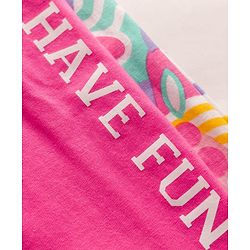 Babyhug Cotton Knit Full Length Lounge Pants with Floral & Text Print Pack of 2 - Multicolour