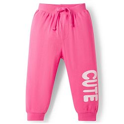 Babyhug Cotton Knit Full Length Lounge Pants with Polka Dots Pack of 2 - Navy Blue & Pink