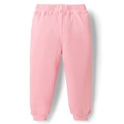 Babyhug Looper Knit Full Length Lounge Pant With Bunny Applique - Pink