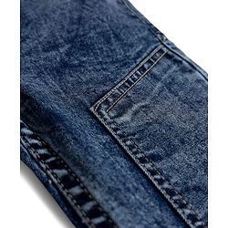 Babyhug Full Length Washed Denim Jeans With Stretch - Blue