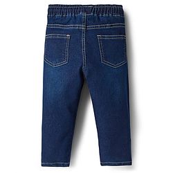 Babyhug Denim Full Length Jeans With Stretch & Tape Detailing - Navy Blue