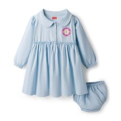Babyug Single Jersey Knit Full Sleeves Best Day Ever Text Printed Frock with Bloomer - Blue