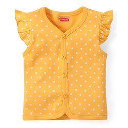 Babyhug 100% Cotton Interlock Knit Frill Sleeves Jhablas With Floral Print Pack Of 3 - Pink Purple & Yellow