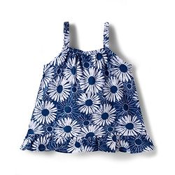 Babyhug Single Jersey Knit Sleeveless Floral Printed Co-ords Top & Shorts Set - Navy Blue