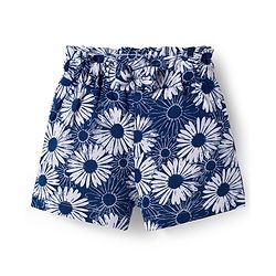 Babyhug Single Jersey Knit Sleeveless Floral Printed Co-ords Top & Shorts Set - Navy Blue