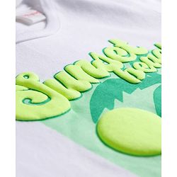 Babyhug Single Jersey Knit Half Sleeves Top & Shorts Set with Beach Theme Graphic - Limegreen & White