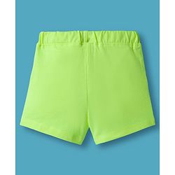 Babyhug Single Jersey Knit Half Sleeves Top & Shorts Set with Beach Theme Graphic - Limegreen & White