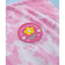 Babyhug Single Jersey Knit Tie & Dye Top & Shorts Set with Path Detailing - Pink