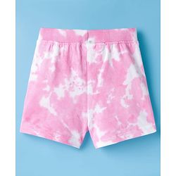 Babyhug Single Jersey Knit Tie & Dye Top & Shorts Set with Path Detailing - Pink